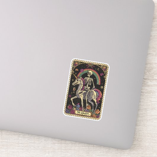 Grappige mystieke tarot de durf Kaart Sticker (Detail)