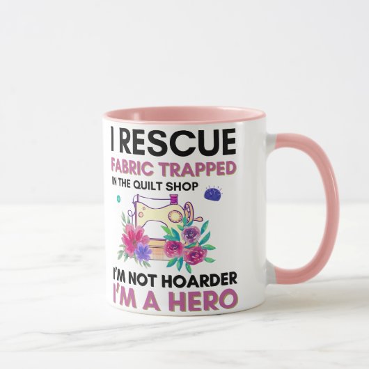 Grappige naaiofferte  bloemennaaimachine mok (Rechts)