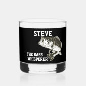 Grappige naam Bass Largemouth Bass Whisperer Whisky Glas (Achterkant)