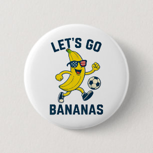 Grappige Nana Voetbal Cartoon Trappen Ll Vlag Van  Ronde Button 5,7 Cm