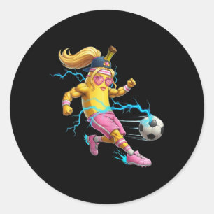 Grappige Nana Voetbal T-shirt Voor Meisjes Vrouwen Ronde Sticker