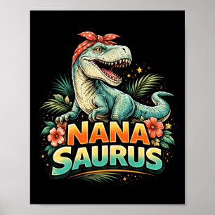 Grappige Nanasaurus T Rex Dinosaur Nana Familie Poster