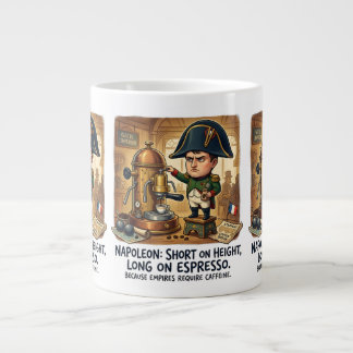 Grappige Napoleon koffie caricatuur - te klein van Extra Grote Beker