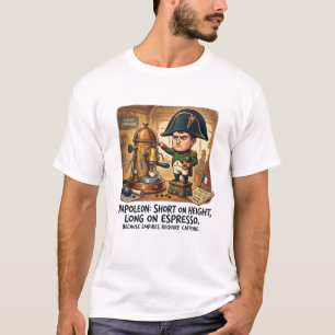 Grappige Napoleon koffie caricatuur - Tekort aan l T-shirt