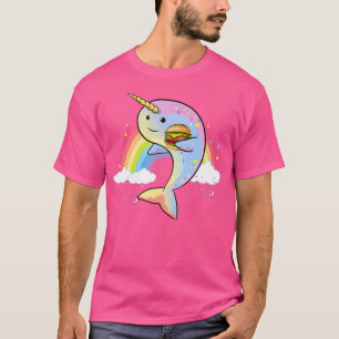 Grappige Narwhal Eenhoorn van het Zee Hamburger Re T-shirt