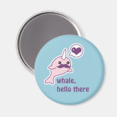 Grappige Narwhal met snor Magneet (Voorkant / Achterkant)