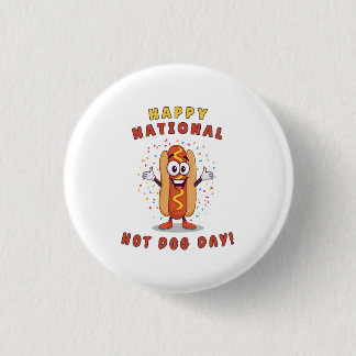 Grappige National Hot Dog Day Speld Ronde Button 3,2 Cm