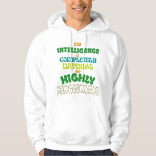 Grappige Natuurlijke Intelligentie Vintage Typogra Hoodie
