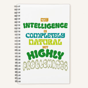 Grappige Natuurlijke Intelligentie Vintage Typogra Notitieboek