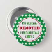 Grappige Naughty Christmas Elf Button (Voorkant /achterkant)