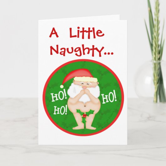 Grappige Naughty Santa Christmas Kaart (Voorkant)
