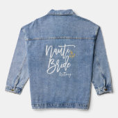 Grappige Nauti Bruid Blauwe Moderne Calligraphy Denim Jacket (Achterkant)