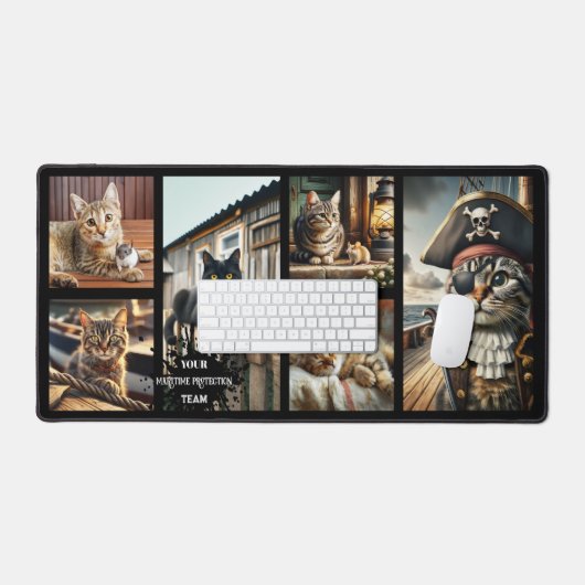 Grappige nautische foto grid kat bureaumat (Keyboard & Muis)