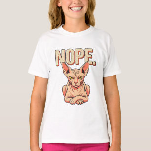 Grappige NEE Geërgerde Sphynx Kat Vintage Humor T-shirt