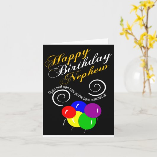 Grappige neef gelukkige verjaardagswens kaart (Gele Bloem)