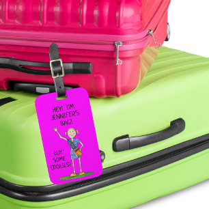 Grappige Neon Girl Scout Cadette Op Maat Bagagelabel