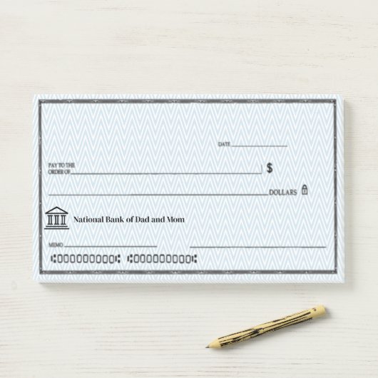 Grappige Nep Blanco Cheque Personaliseer  Post-it® Notes (Op bureau)