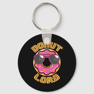 Grappige Nerdy Donut Heer Video Gamer Geek Roze De Sleutelhanger