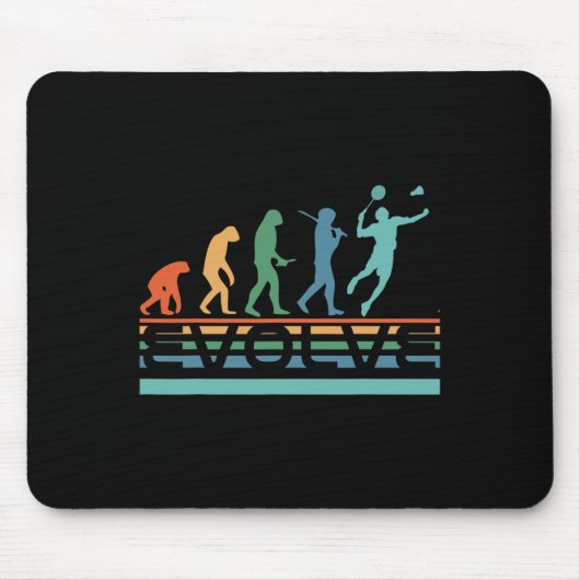 Grappige Nerdy Evolve Dminton Speler Evolution Spo Muismat (Voorkant)
