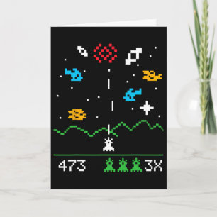 Grappige Nerdy Vintage Astrospace Videospeler Geek Kaart