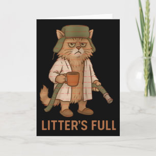 Grappige nest vol kat koffie kerst kat moeder C Kaart