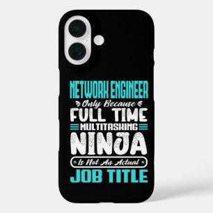 Grappige netwerkingenieur functietitel professie v iPhone 16 hoesje