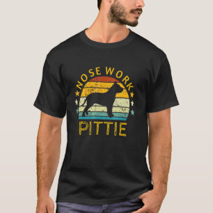 Grappige Neus Werk Pittie Pit Bull Hond Silhouet 1 T-shirt