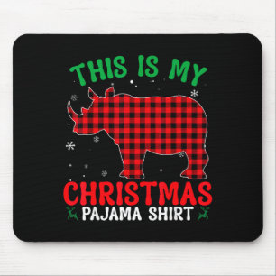 Grappige Neushoorn Kerst Pj Pyjama Mannen Vrouwen Muismat