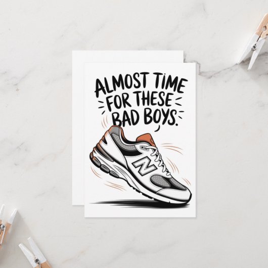 Grappige New Balance Verjaardagen Vaderdag Nieuwe Kaart (Voorkant / Achterkant in situ)