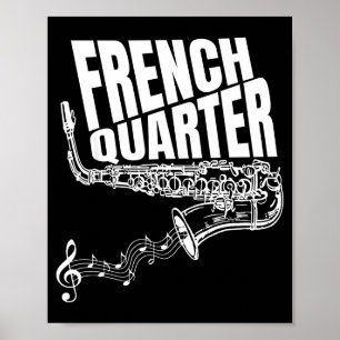 Grappige New Orleans Mardi Gras Jazz Saxofoon Poster