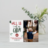 Grappige niet alles is kalm foto Kerstmanuscript F Folie Feestdagen Briefkaart (Staand Voorkant)