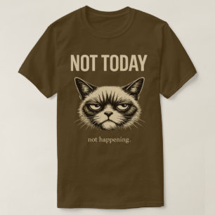 Grappige Niet Vandaag Kat Minimalistische Sarcasti T-shirt