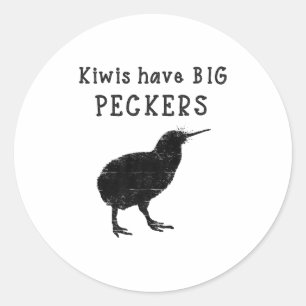Grappige Nieuw-Zeelandse Quote Kiwis Hebben Grote  Ronde Sticker
