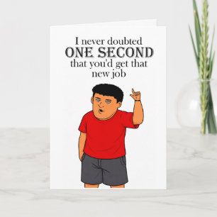 grappige nieuwe baan felicitaties kaart