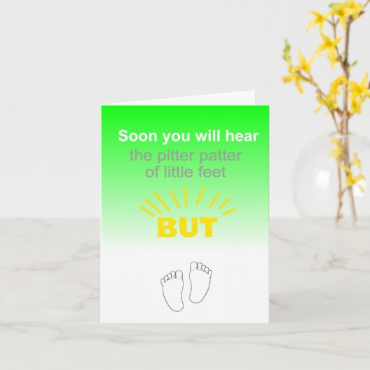 Grappige nieuwe baby gefeliciteerd kaart (Gele Bloem)