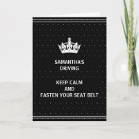 Grappige Nieuwe Bestuurder Zwarte Felicitatiekaart