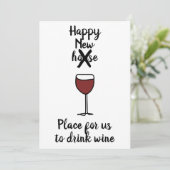 Grappige nieuwe huis wijn aankondiging (Staand voorkant)