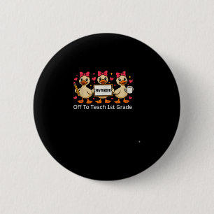 Grappige nieuwe leraar die zegt dat hij groep 1 ga ronde button 5,7 cm