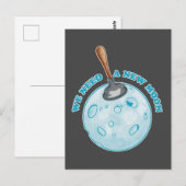 Grappige nieuwe maan astronomie briefkaart (Voorkant / Achterkant)