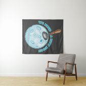 Grappige nieuwe maan astronomie wandkleed (In Situ (horizontaal))