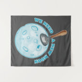 Grappige nieuwe maan astronomie wandkleed (Voorkant (horizontaal))