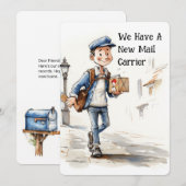 Grappige Nieuwe Mail Carrier Bewegende Aankondigin (Voorkant / Achterkant)