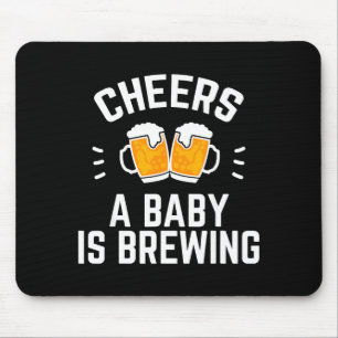 Grappige nieuwe papa baby shower juicht een baby b muismat