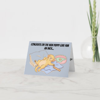 Grappige Nieuwe Puppy Felicitaties Inch Mijl Hond Bedankkaart