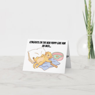 Grappige Nieuwe Puppy Felicitaties Inch Mijl Hond Bedankkaart