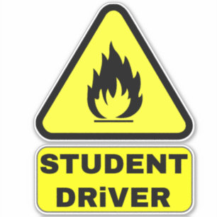 Grappige nieuwe student driver (Let op tiener driv Sticker