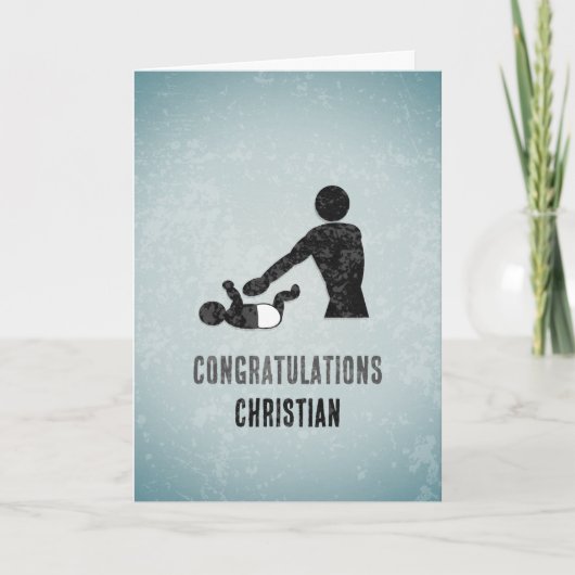 Grappige Nieuwe Vader - Aangepaste Babyversorging  Kaart (Voorkant)