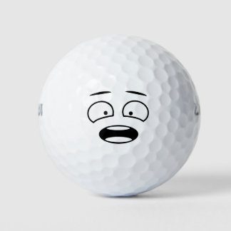 Grappige nieuwigheid angstig gezicht emoji golfballen
