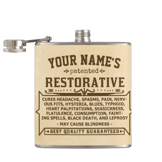 Grappige nieuwigheid gepersonaliseerde cure-all Vi Heupfles (Geopend)