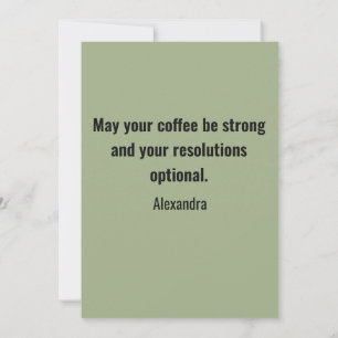 Grappige Nieuwjaarskaart Dezelfde Ik Minimal Groen Feestdagenkaart